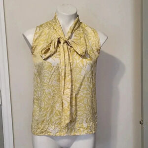 CAbi Yellow Floral Sleeveless Blouse